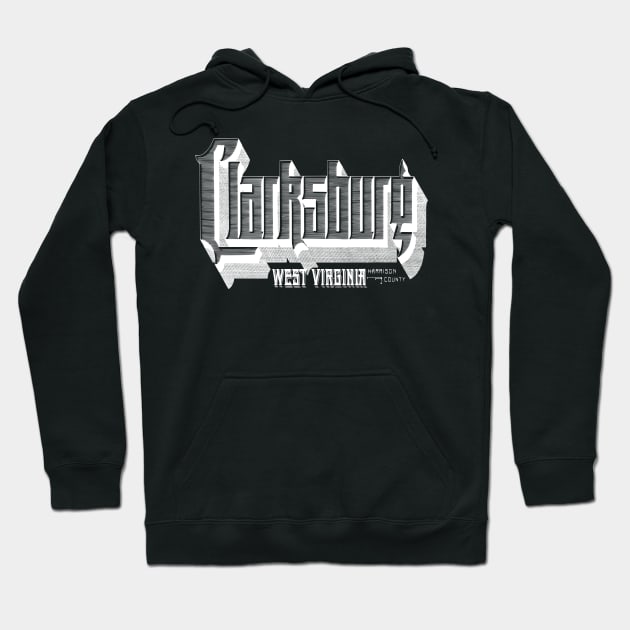 Vintage Clarksburg, WV Hoodie by DonDota